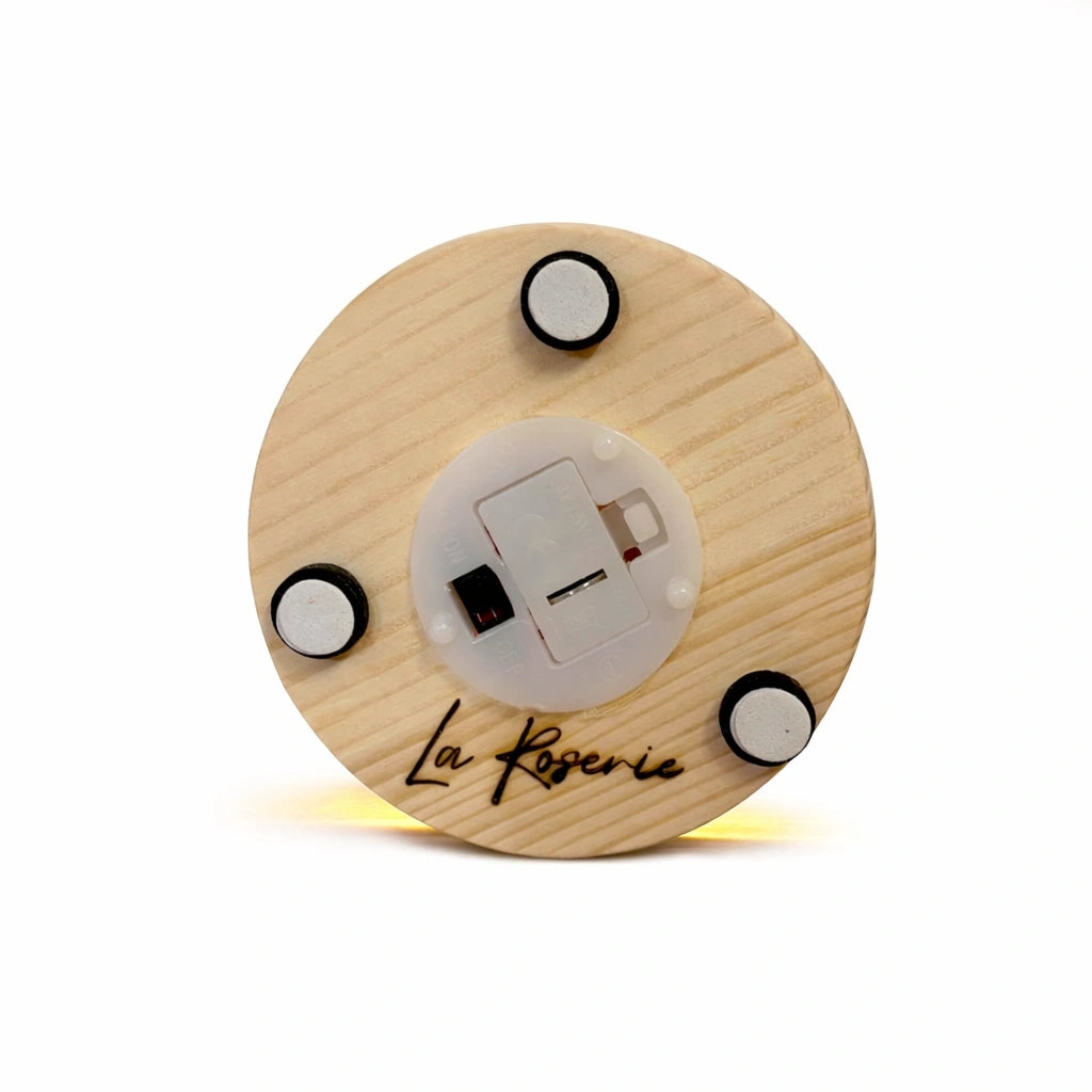 kicsi örök rózsa üvegben, led világítással