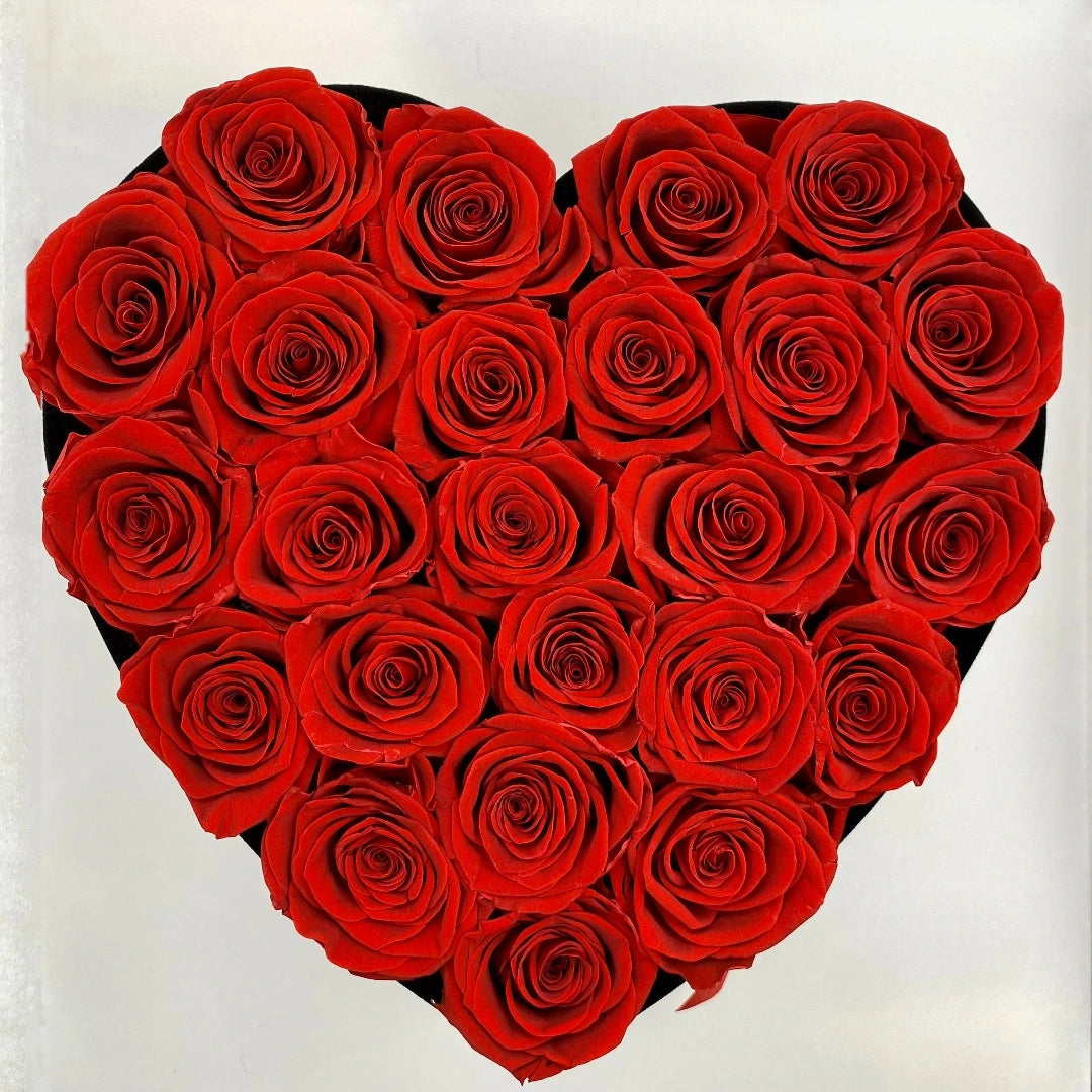 szív alakú örökrózsa box