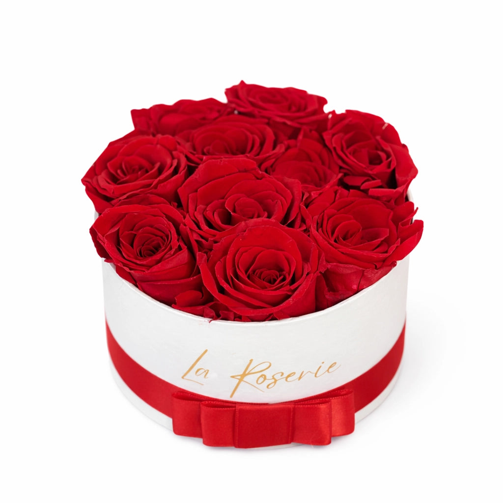 10 szál vörös örökrózsa box