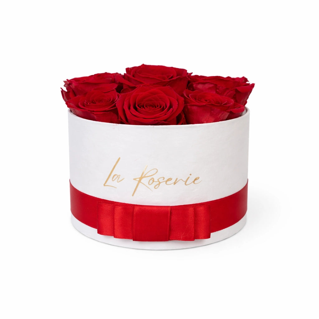 10 szál vörös örökrózsa box