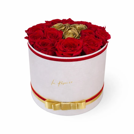 Örök rózsa box arany és vörös