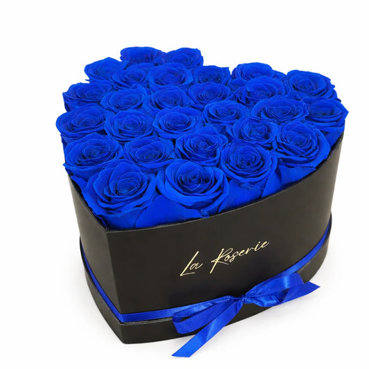27 szál kék örök rózsa csokor doboz királykék