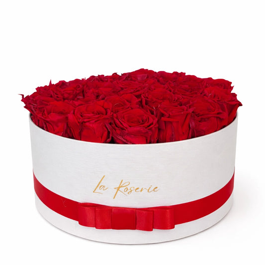 30-32 vörös örökrózsa dobozban