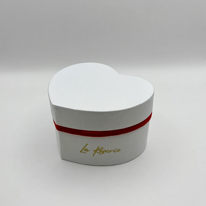 6 mini vörös örökrózsa szív dobozban