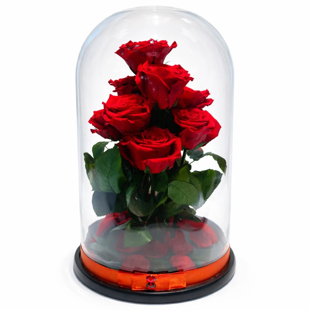 9 óriás örökrózsa üvegben