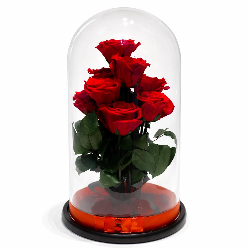 9 óriás örökrózsa üvegben