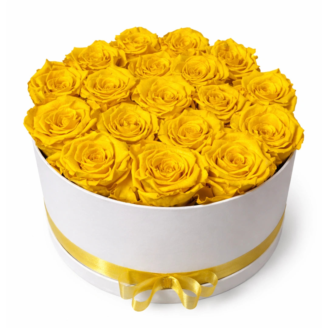 sárga örökrózsa doboz