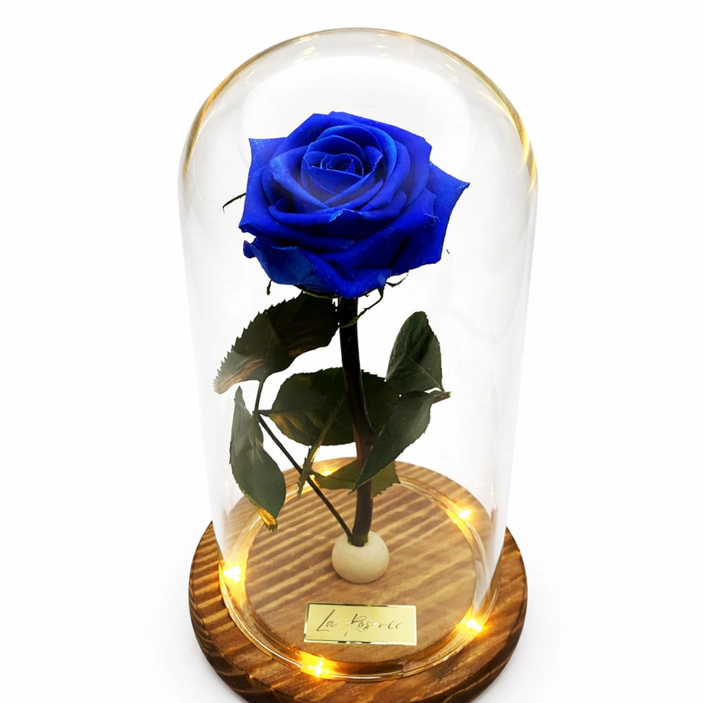 kék örök rózsa üvegburában