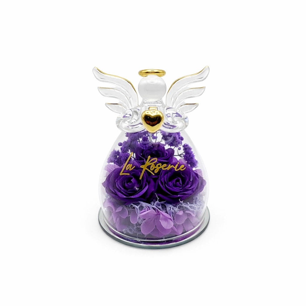 lila örökrózsa üveg angyal