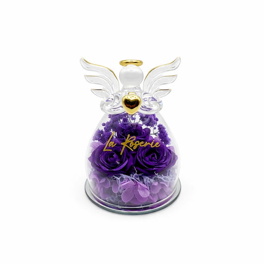 lila örökrózsa üveg angyal