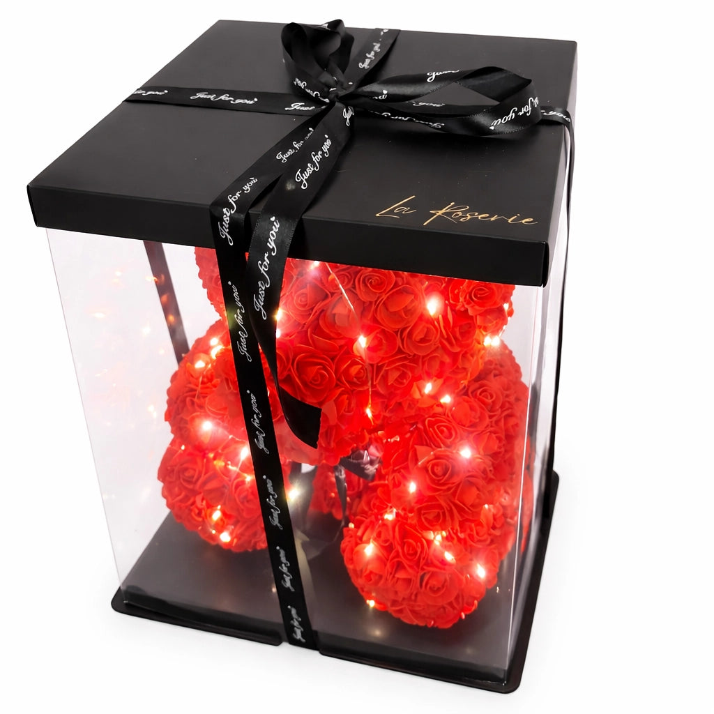 rózsa maci 40 cm led