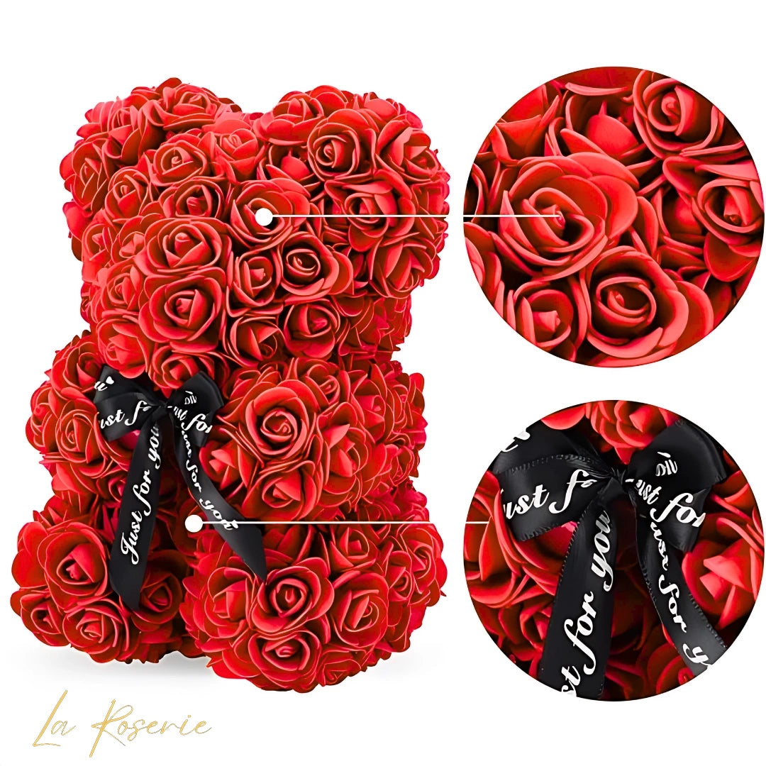 örök rózsa maci díszdobozban