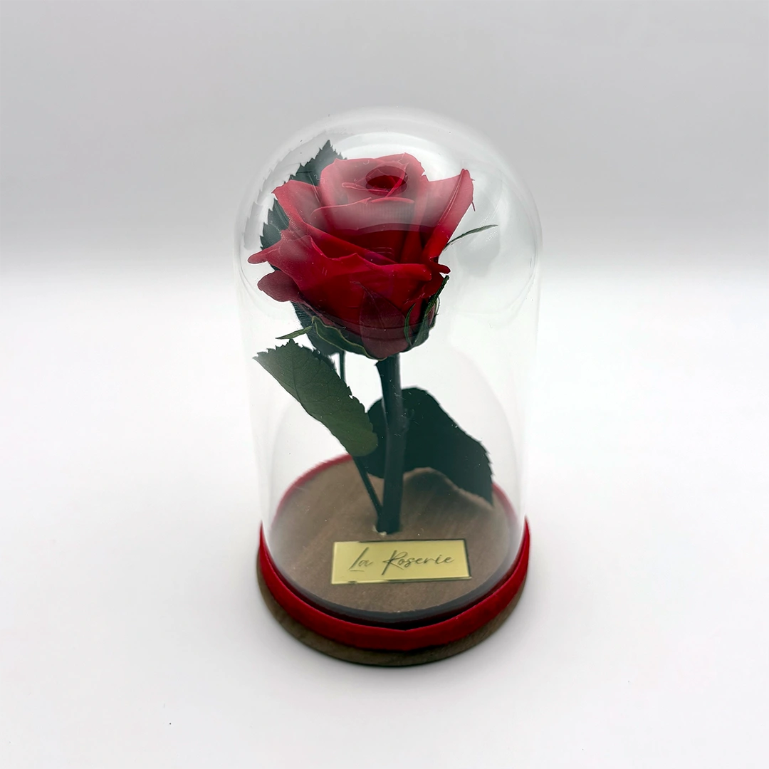 vörös örökrózsa üvegben mini