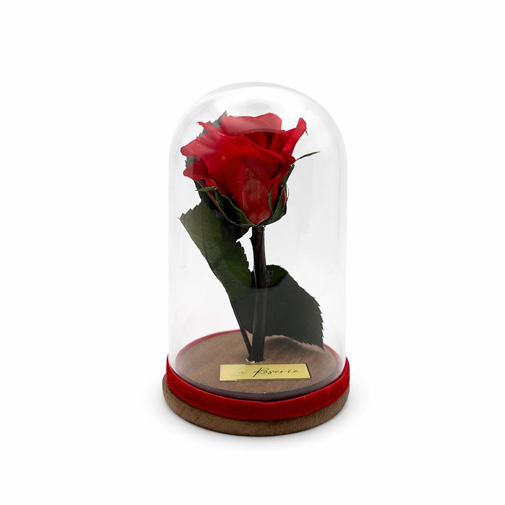 vörös örökrózsa üvegben mini
