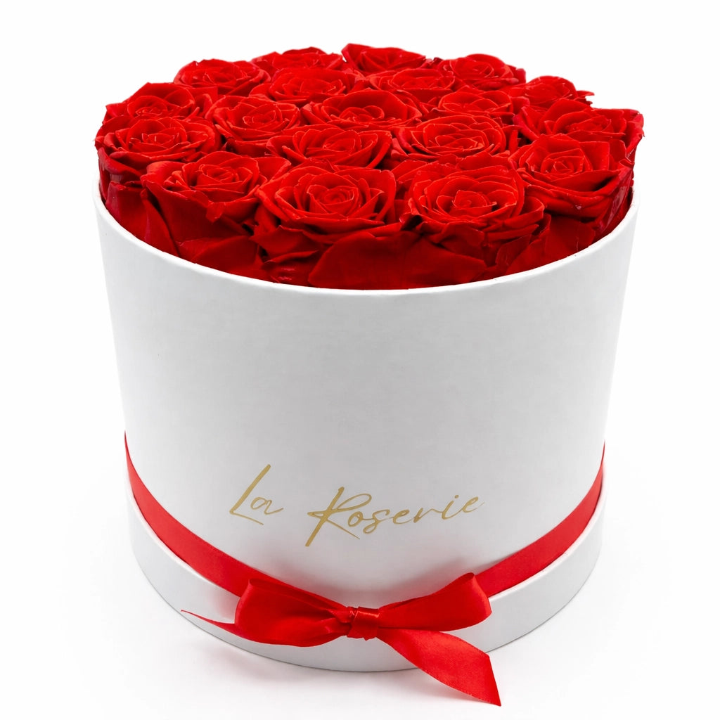 örök rózsa kalapdobozban 18-20 szál