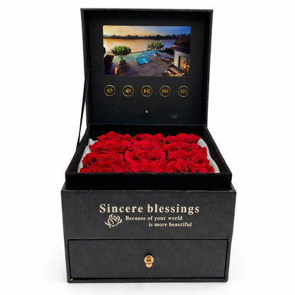 örökrózsa box fiókos, kijelzővel, médialejátszó