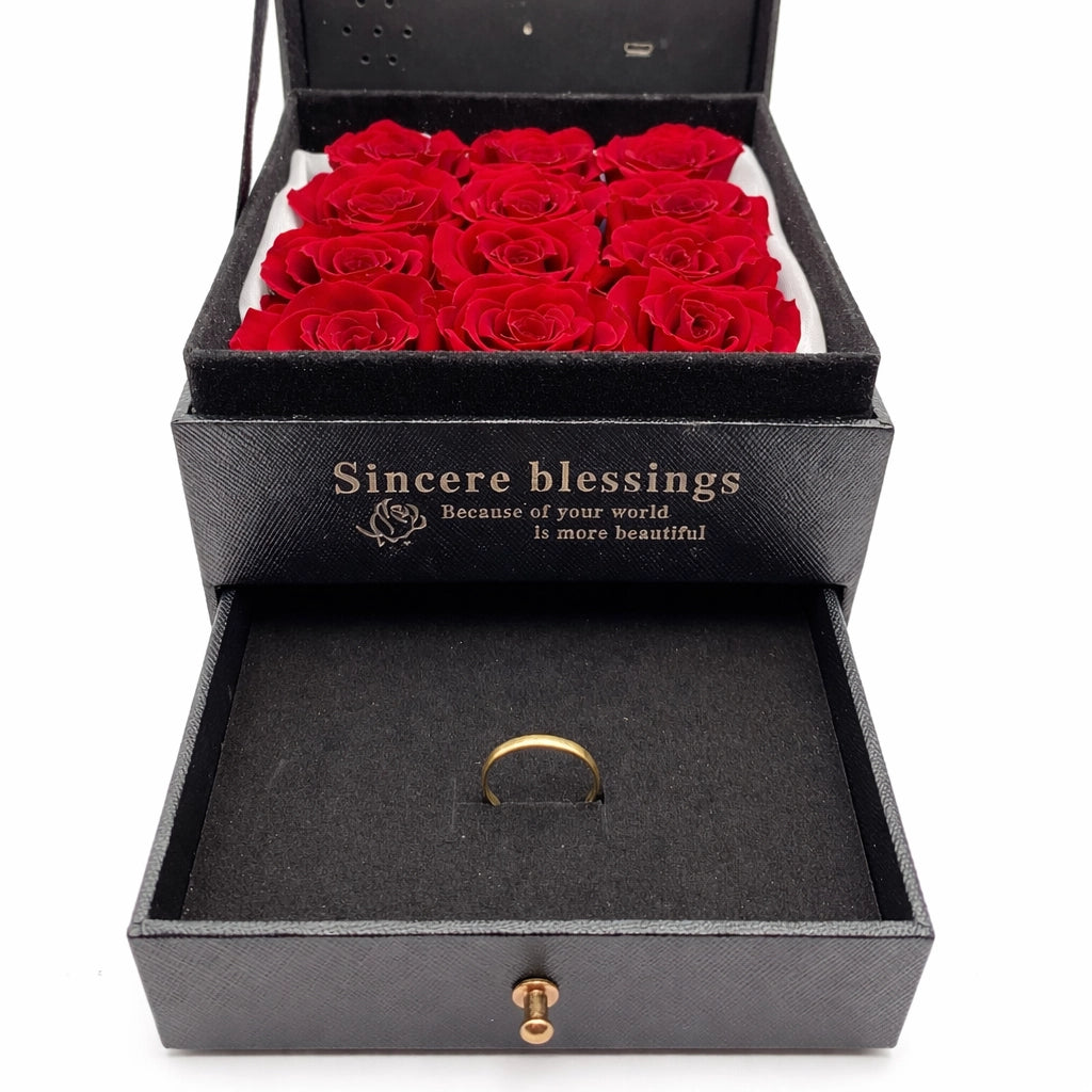 örökrózsa box kijelzővel, hanszóróval