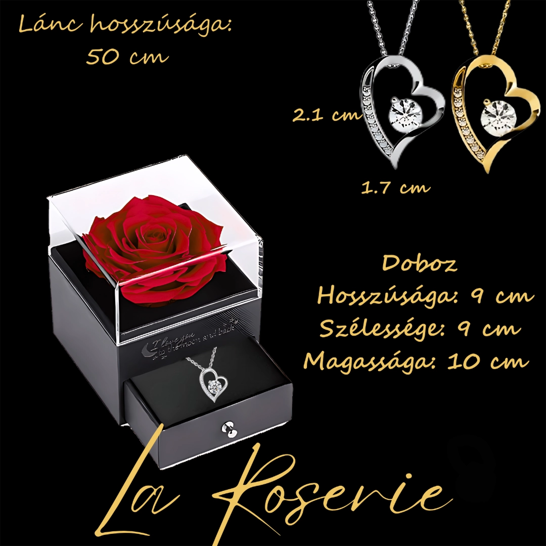 örök rózsa nyaklánc mérete