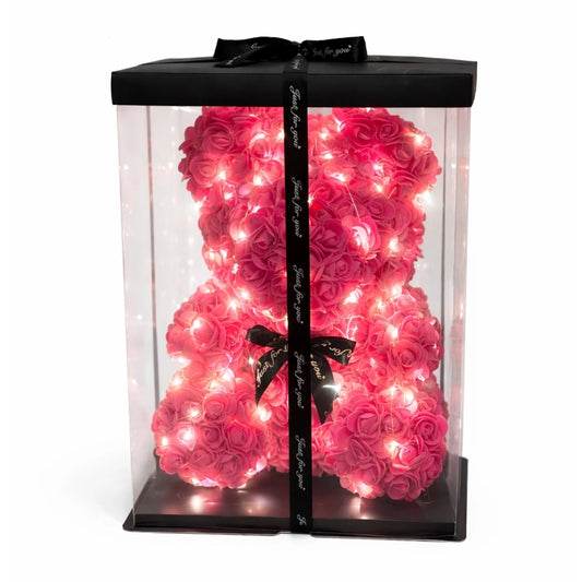 pink rózsa medve világító