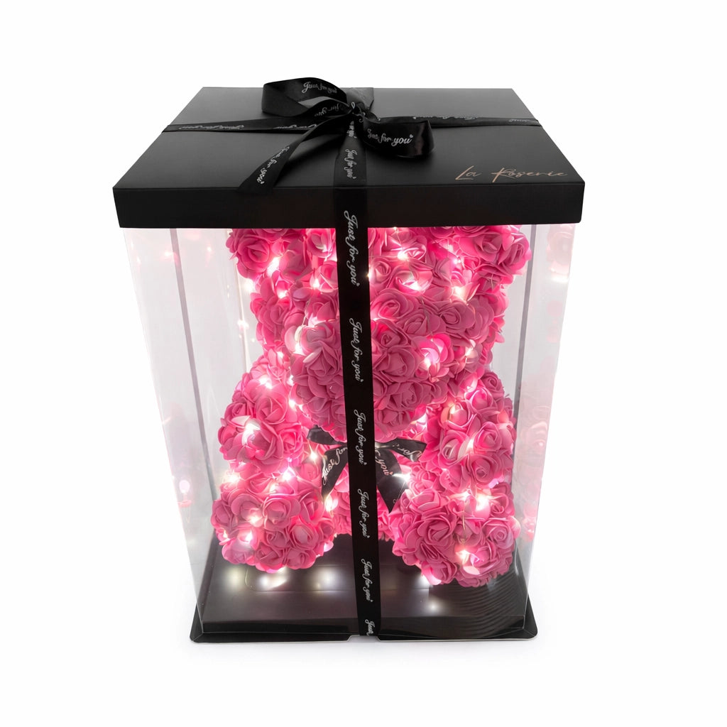 pink rózsa maci led