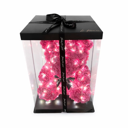 pink rózsa maci led