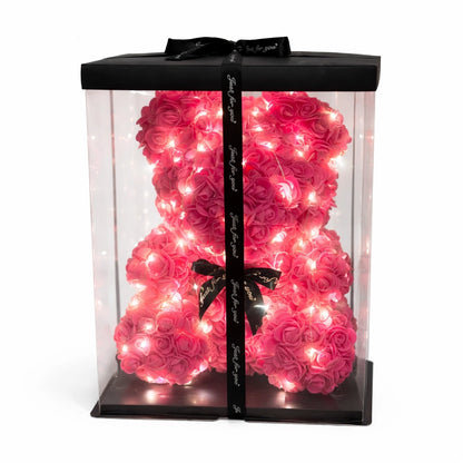 pink rózsa medve világító