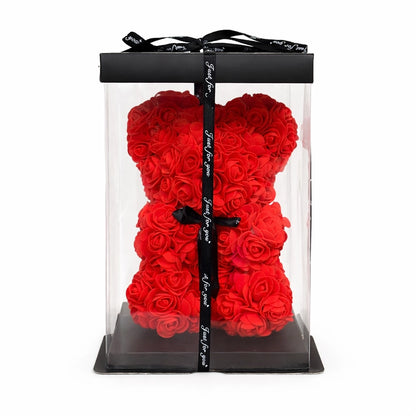 rózsa maci díszdobozban