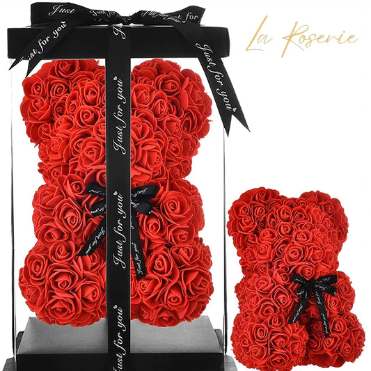 rózsa maci díszdobozban