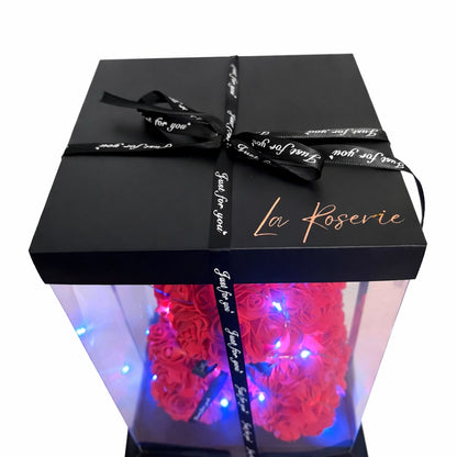 rózsa maci led világítással 25 cm
