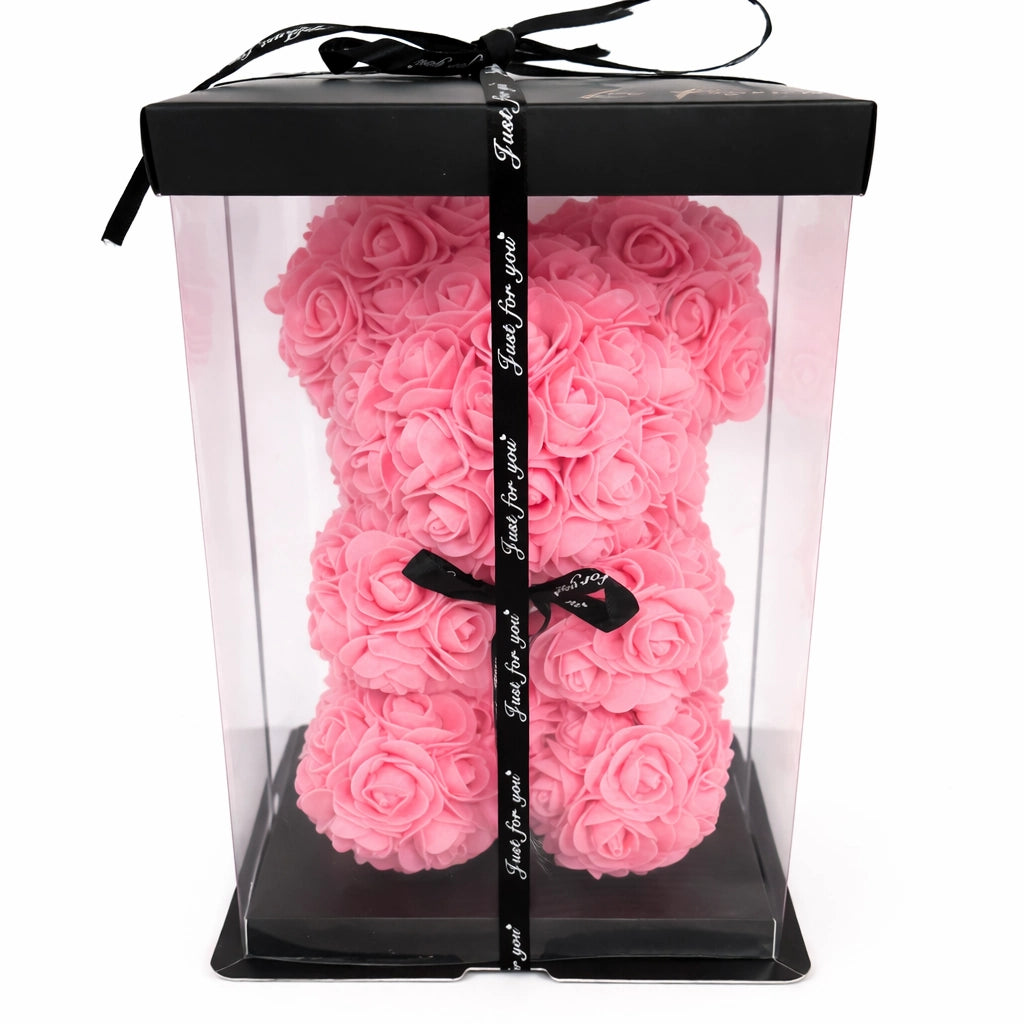 rózsa maci 25 cm rózsaszín