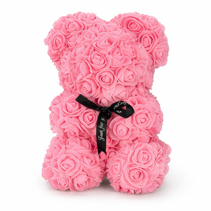 rózsa maci 25 cm rózsaszín