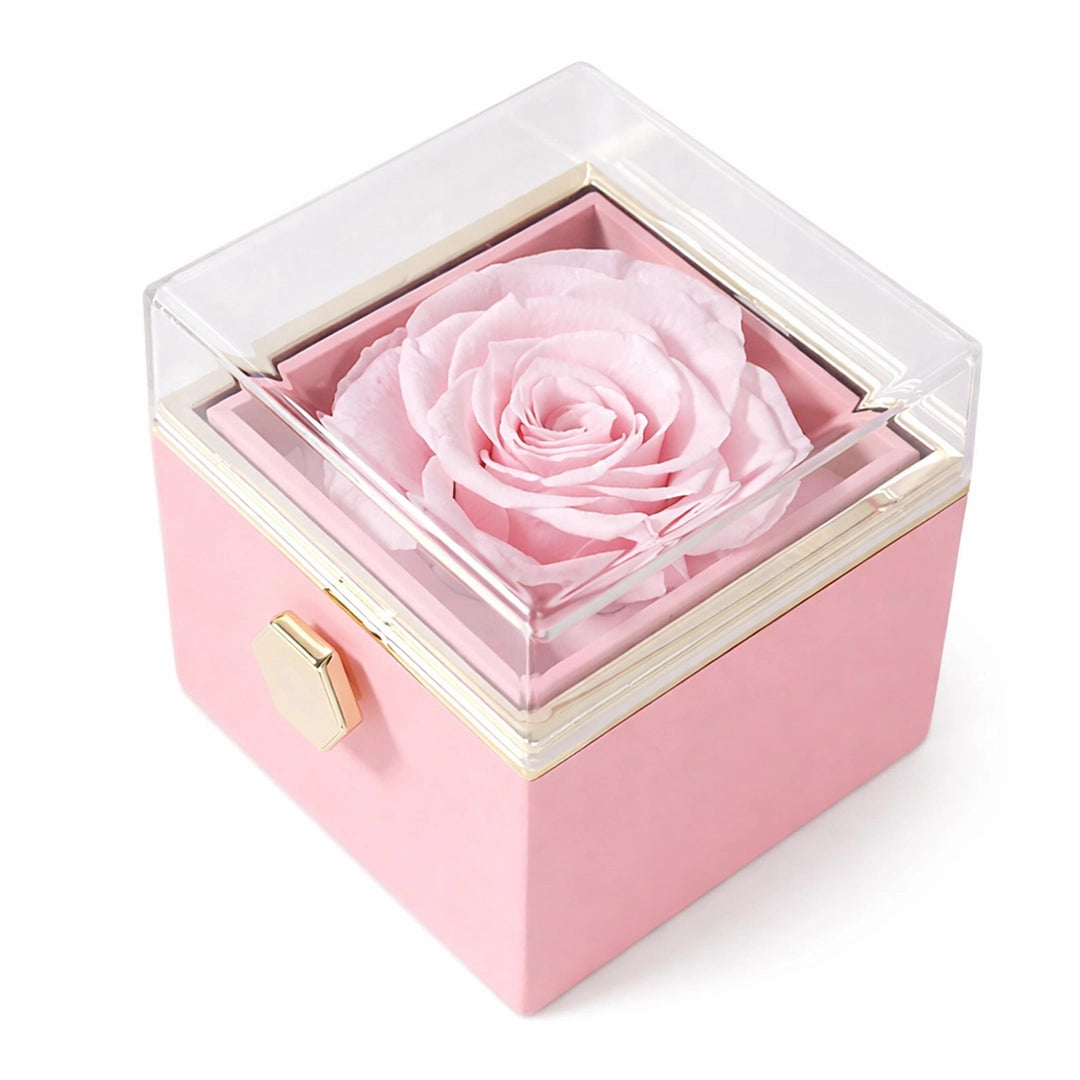 rózsaszín örök rózsa nyaklánccal