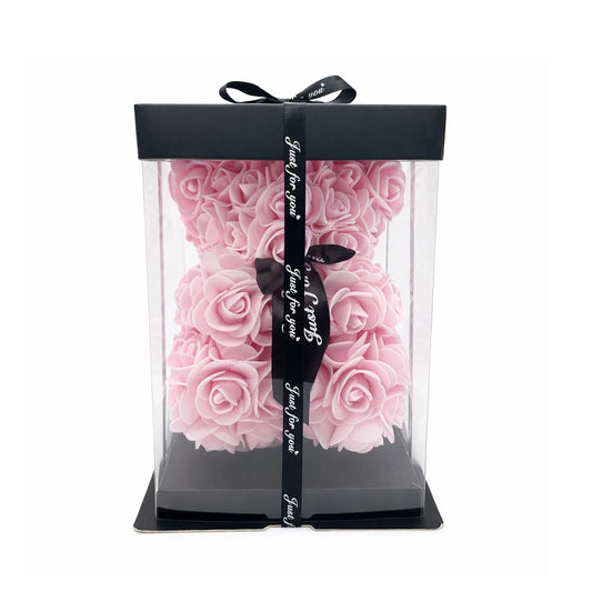 rózsaszín rózsa maci