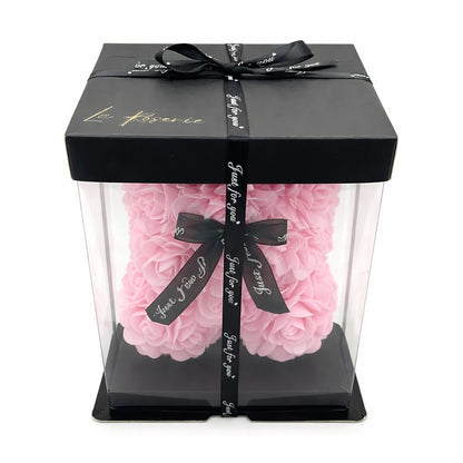 rózsaszín rózsa maci