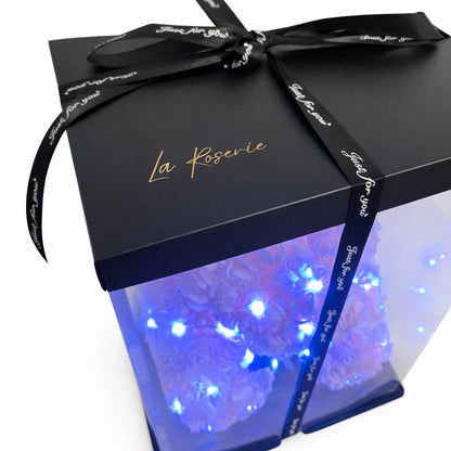 rózsaszín rózsa maci led világítással