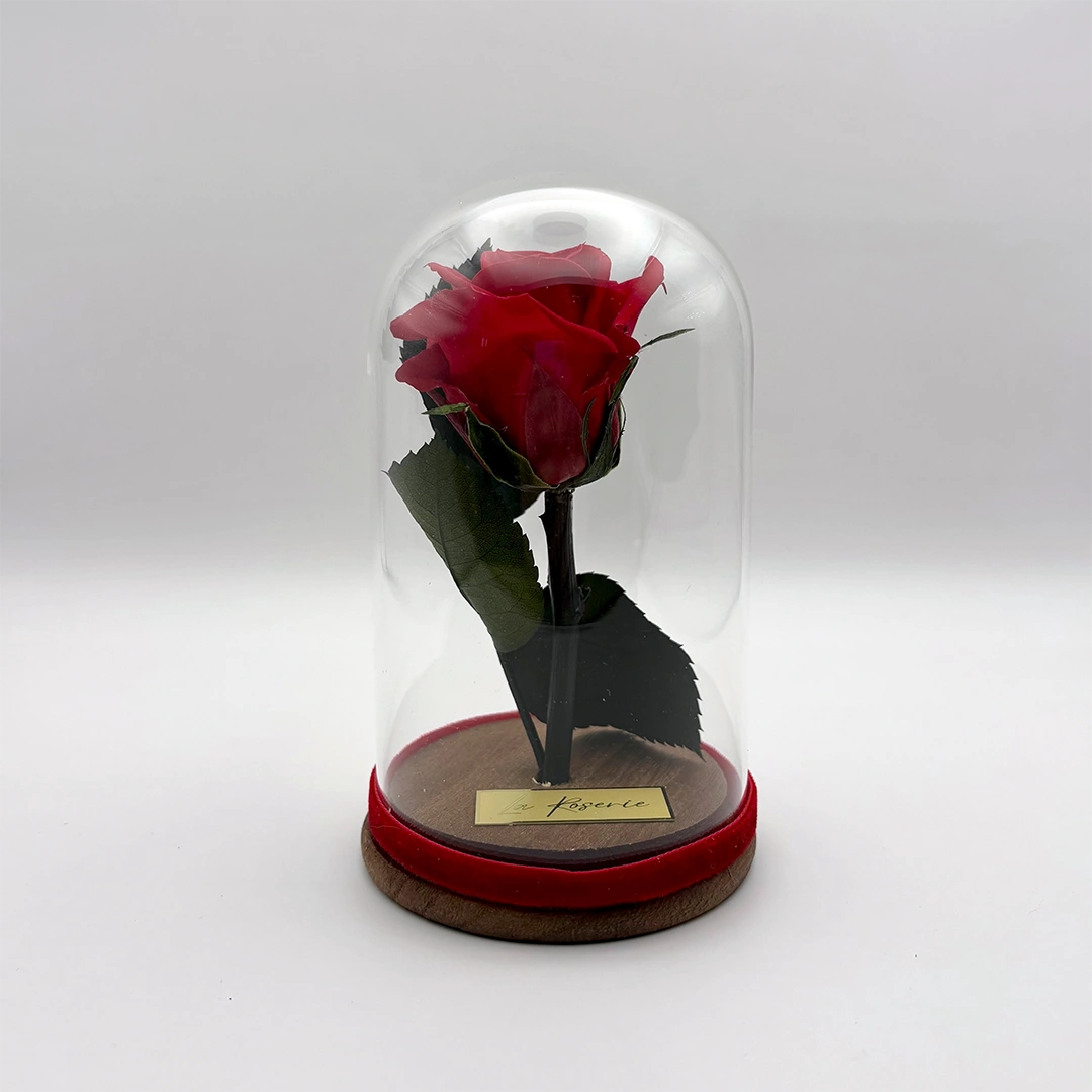 vörös örökrózsa üvegben mini