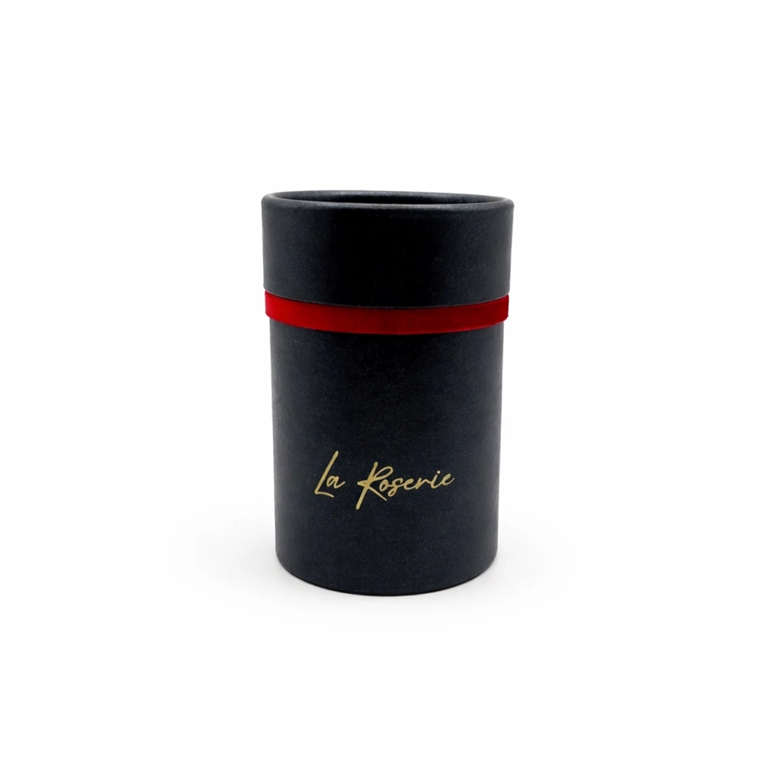 örök rózsa box - fekete doboz, egy szál vörös örökrózsa