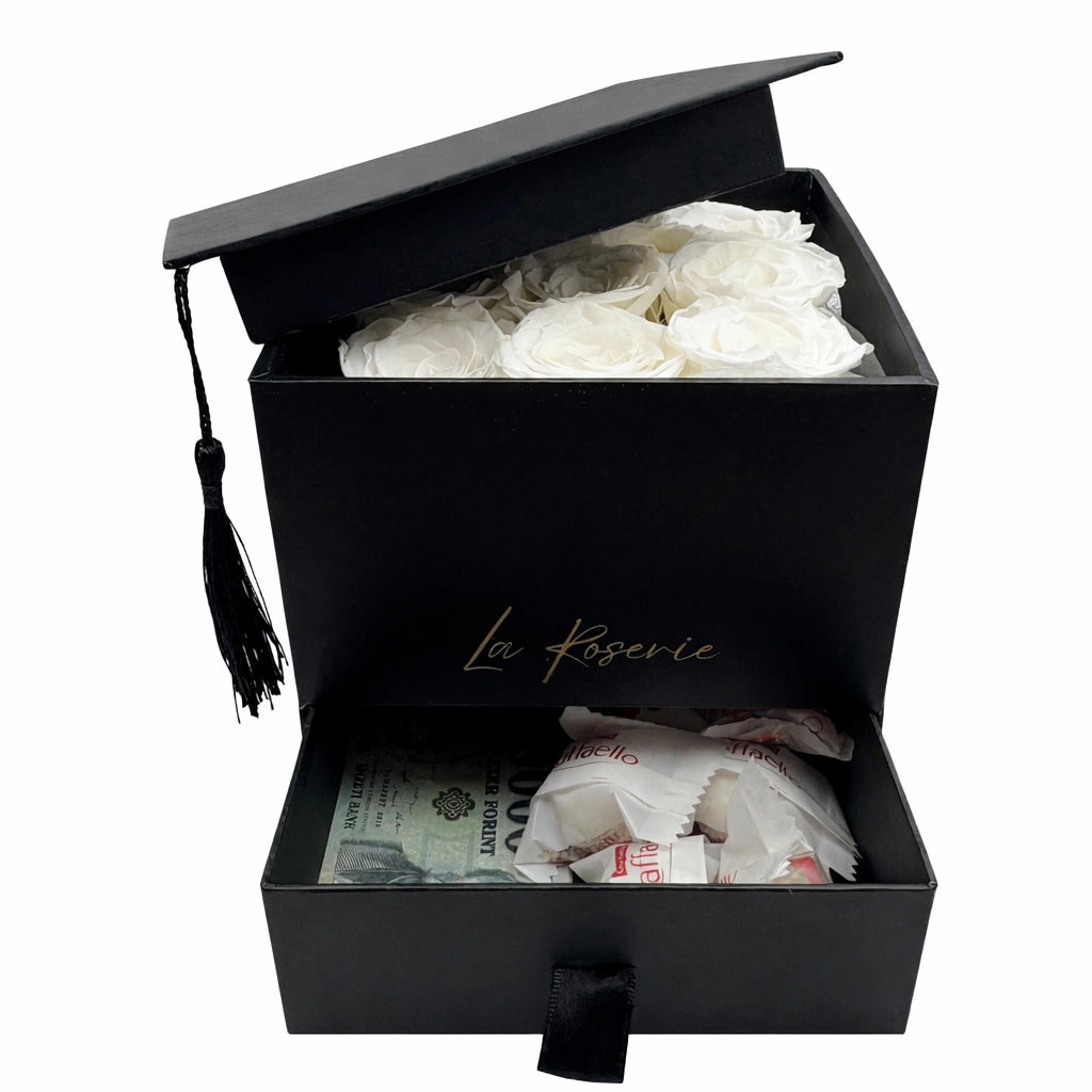 talár kalap örök rózsa ajándék doboz